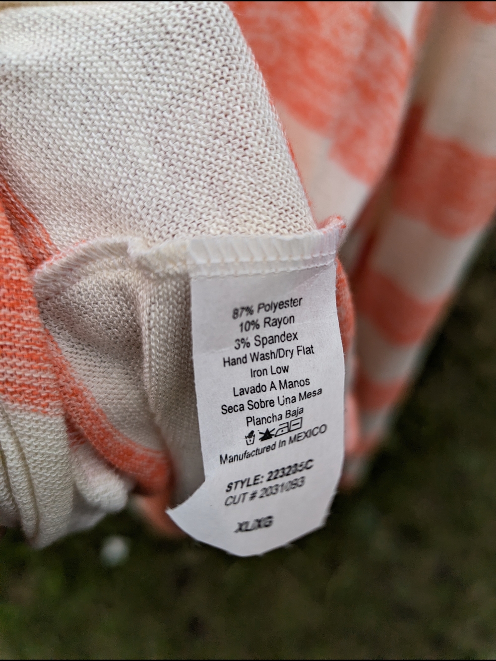 Chris & Carol Striped Open Cardigan in Coral and Cream - Picture 7 of 11